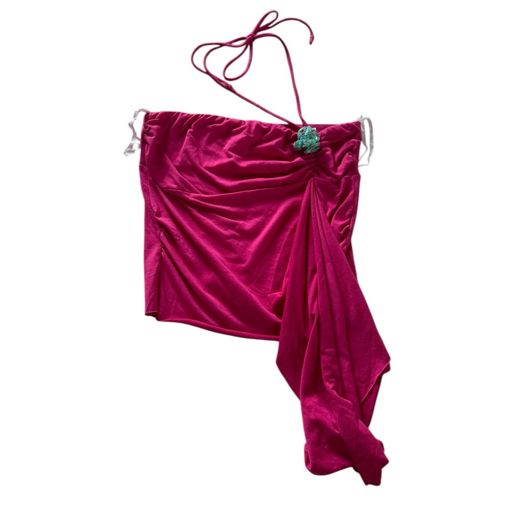 Pink Halter Neck Drape Top